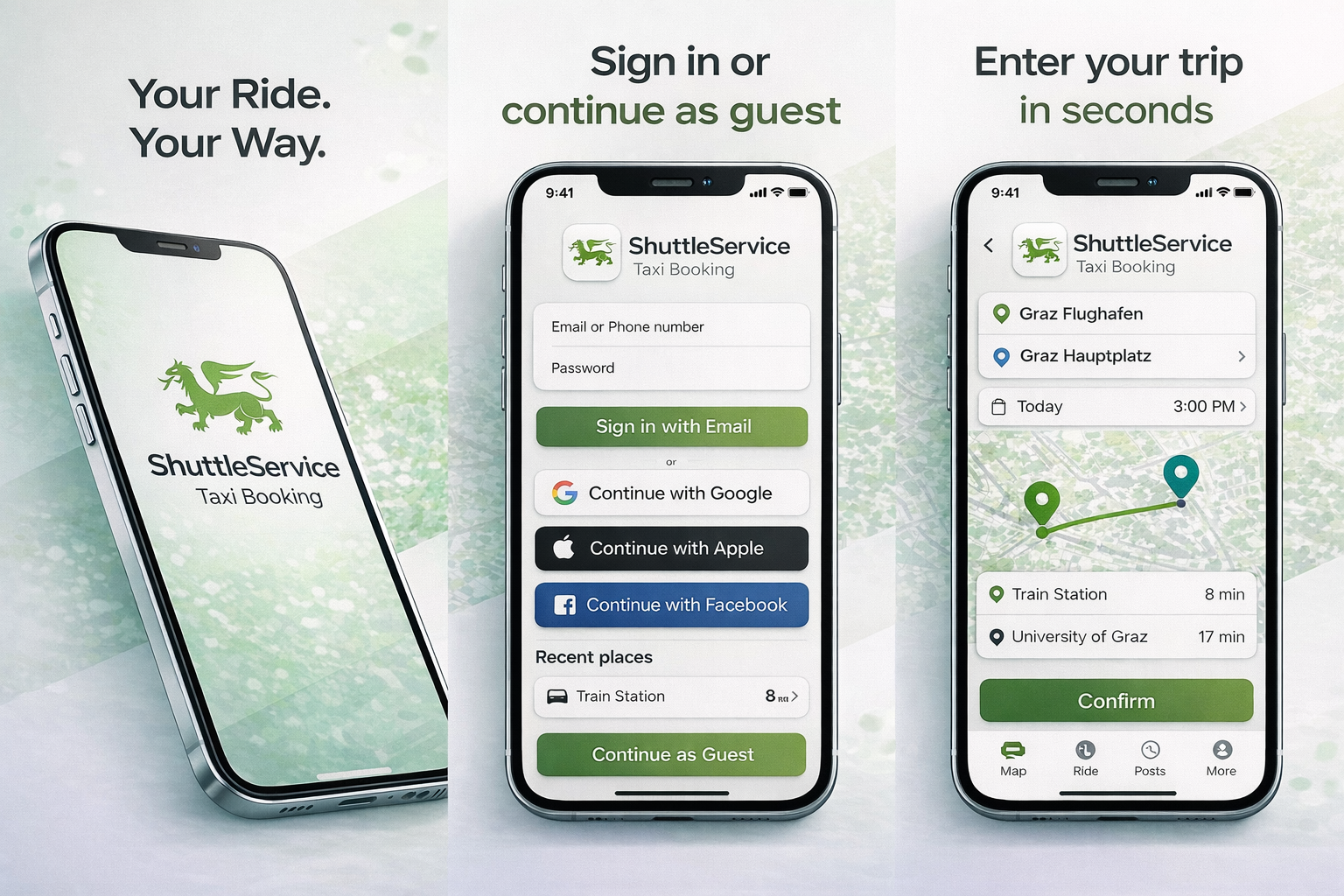 ShuttleService App Vorschau